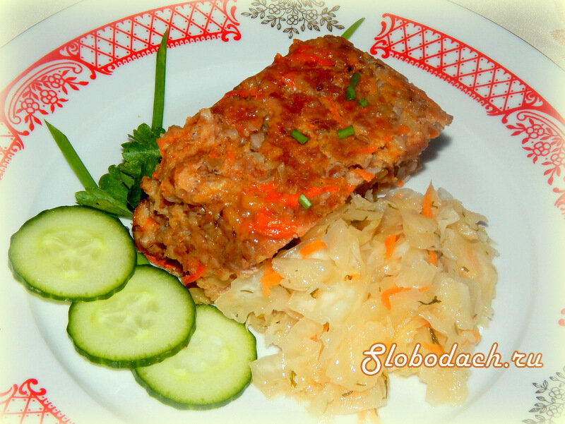 Запеканка мясная, с гречей и овощами. Вот такая необычная запеканка.