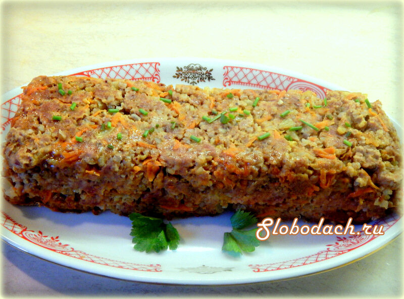 Запеканка мясная, с гречей и овощами. Вот такая необычная запеканка.